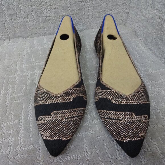Rothy's Shoes - Rothy's The Point Women's Size 10 US Golden Shimmer Slip on Flat Shoes